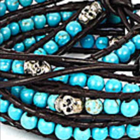 NWOT Turquoise and sterling silver wrapped bracelet - Picture 2 of 2